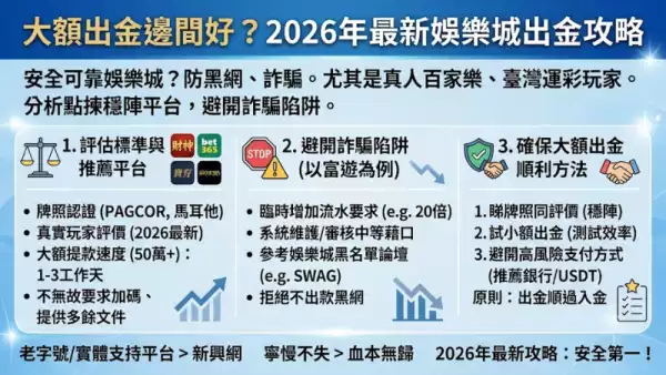 大額出金邊間好？2026年最新娛樂城出金攻略